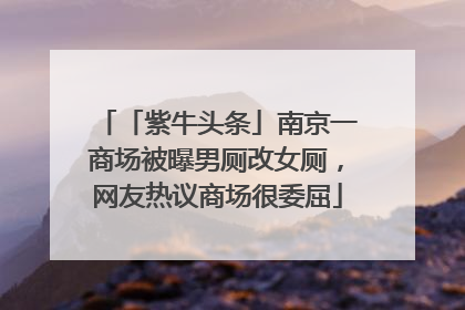 「紫牛头条」南京一商场被曝男厕改女厕，网友热议商场很委屈