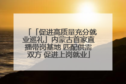 「促进高质量充分就业巡礼」内蒙古首家直播带岗基地 匹配供需双方 促进上岗就业