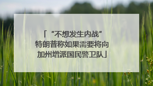 “不想发生内战” 特朗普称如果需要将向加州增派国民警卫队