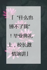 “什么也锤不了我”！毕业典礼上，校长激情演讲