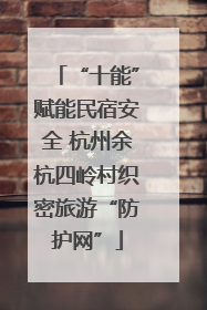 “十能”赋能民宿安全 杭州余杭四岭村织密旅游“防护网”