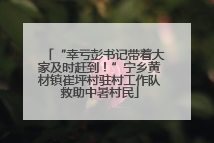 “幸亏彭书记带着大家及时赶到！”宁乡黄材镇崔坪村驻村工作队救助中暑村民