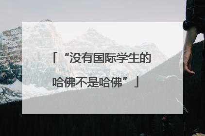 “没有国际学生的哈佛不是哈佛”