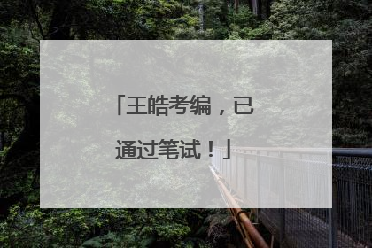 王皓考编，已通过笔试！