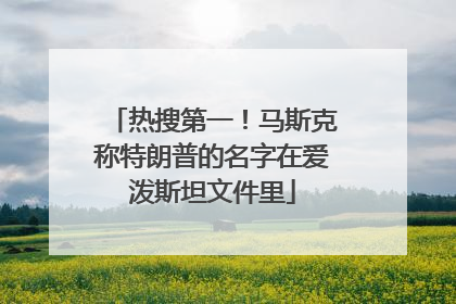 热搜第一！马斯克称特朗普的名字在爱泼斯坦文件里
