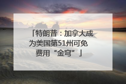 特朗普：加拿大成为美国第51州可免费用“金穹”