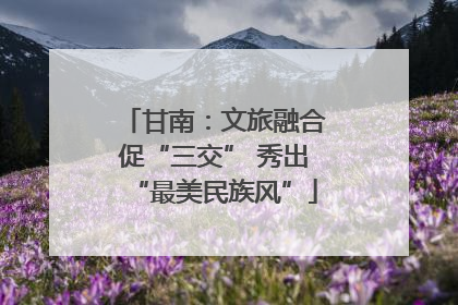 甘南：文旅融合促“三交” 秀出“最美民族风”