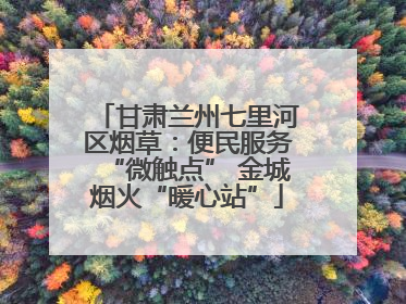 甘肃兰州七里河区烟草：便民服务“微触点” 金城烟火“暖心站”