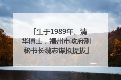 生于1989年、清华博士，福州市政府副秘书长魏志谋拟提拔