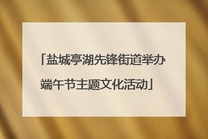盐城亭湖先锋街道举办端午节主题文化活动