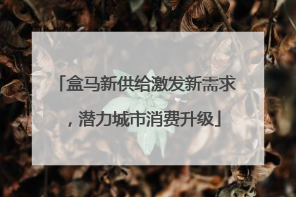 盒马新供给激发新需求，潜力城市消费升级