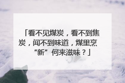 看不见煤炭，看不到焦炭，闻不到味道，煤里烹“新”何来滋味？