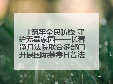 筑牢全民防线 守护无毒家园——长春净月法院联合多部门开展国际禁毒日普法宣传活动