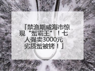 禁渔期威海市惊现“蟹霸王”！七人强卖3000元劣质蟹被铐！