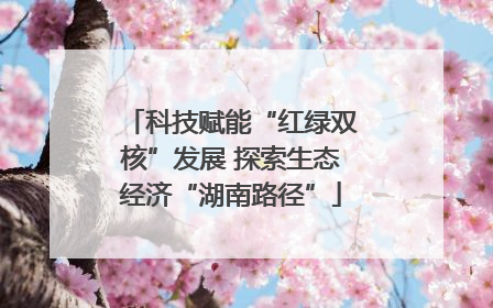 科技赋能“红绿双核”发展 探索生态经济“湖南路径”