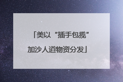 美以“插手包揽”加沙人道物资分发