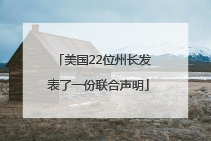 美国22位州长发表了一份联合声明