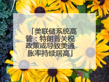 美联储系统高管：特朗普关税政策或导致美通胀率持续居高
