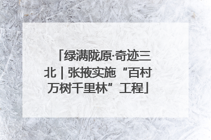 绿满陇原·奇迹三北｜张掖实施“百村万树千里林”工程