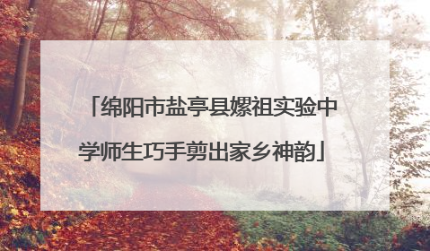 绵阳市盐亭县嫘祖实验中学师生巧手剪出家乡神韵