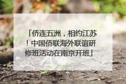 侨连五洲，相约江苏！中国侨联海外联谊研修班活动在南京开班