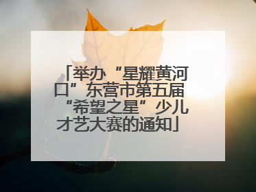 举办“星耀黄河口”东营市第五届“希望之星”少儿才艺大赛的通知