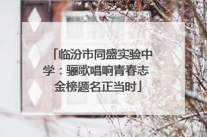 临汾市同盛实验中学：骊歌唱响青春志 金榜题名正当时