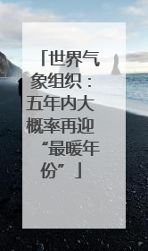 世界气象组织：五年内大概率再迎“最暖年份”