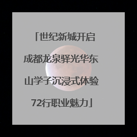 世纪新城开启 成都龙泉驿光华东山学子沉浸式体验72行职业魅力