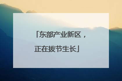 东部产业新区，正在拔节生长