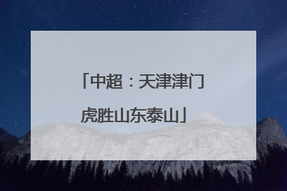 中超：天津津门虎胜山东泰山