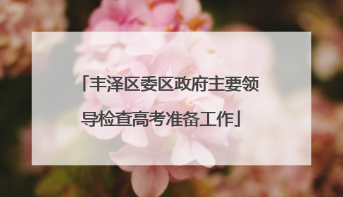 丰泽区委区政府主要领导检查高考准备工作