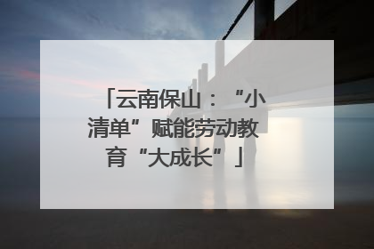 云南保山：“小清单”赋能劳动教育“大成长”