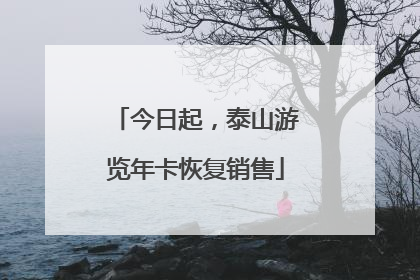 今日起，泰山游览年卡恢复销售