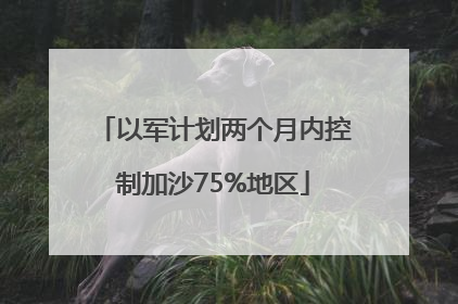 以军计划两个月内控制加沙75%地区