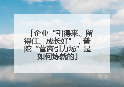 企业“引得来、留得住、成长好”，普陀“营商引力场”是如何炼就的