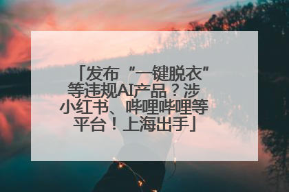 发布“一键脱衣”等违规AI产品？涉小红书、哔哩哔哩等平台！上海出手
