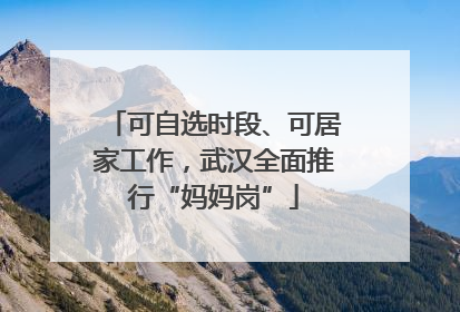 可自选时段、可居家工作，武汉全面推行“妈妈岗”