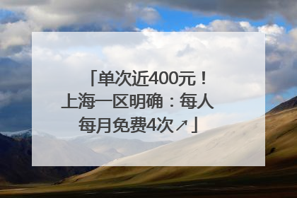 单次近400元！上海一区明确：每人每月免费4次↗