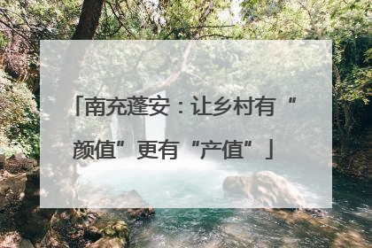 南充蓬安：让乡村有“颜值”更有“产值”