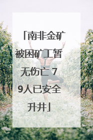 南非金矿被困矿工暂无伤亡 79人已安全升井