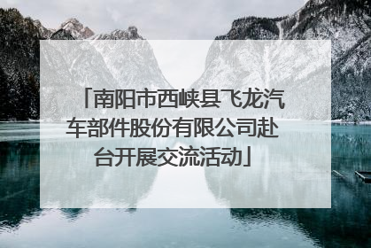 南阳市西峡县飞龙汽车部件股份有限公司赴台开展交流活动