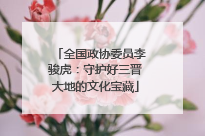 全国政协委员李骏虎：守护好三晋大地的文化宝藏