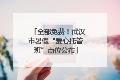 全部免费！武汉市暑假“爱心托管班”点位公布