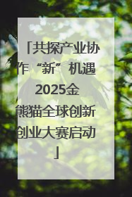 共探产业协作“新”机遇 2025金熊猫全球创新创业大赛启动