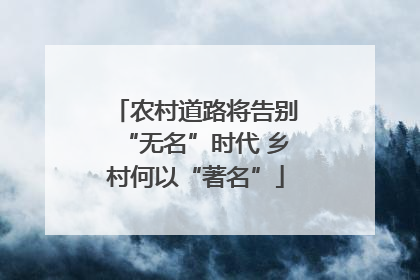 农村道路将告别“无名”时代 乡村何以“著名”