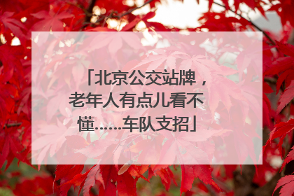 北京公交站牌，老年人有点儿看不懂……车队支招