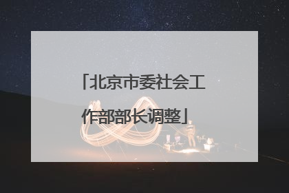北京市委社会工作部部长调整