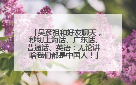 吴彦祖和好友聊天，秒切上海话、广东话、普通话、英语：无论讲啥我们都是中国人！