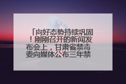 向好态势持续巩固！刚刚召开的新闻发布会上，甘肃省禁毒委向媒体公布三年禁毒工作“成绩单”